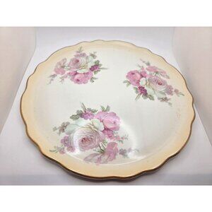 Vintage Old Foley Plate 10.75" Harmony Rose Platter James Kent Dish Roses & Gold